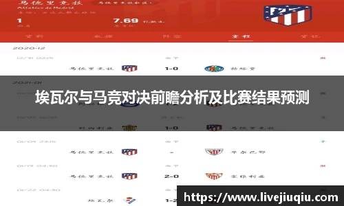埃瓦尔与马竞对决前瞻分析及比赛结果预测